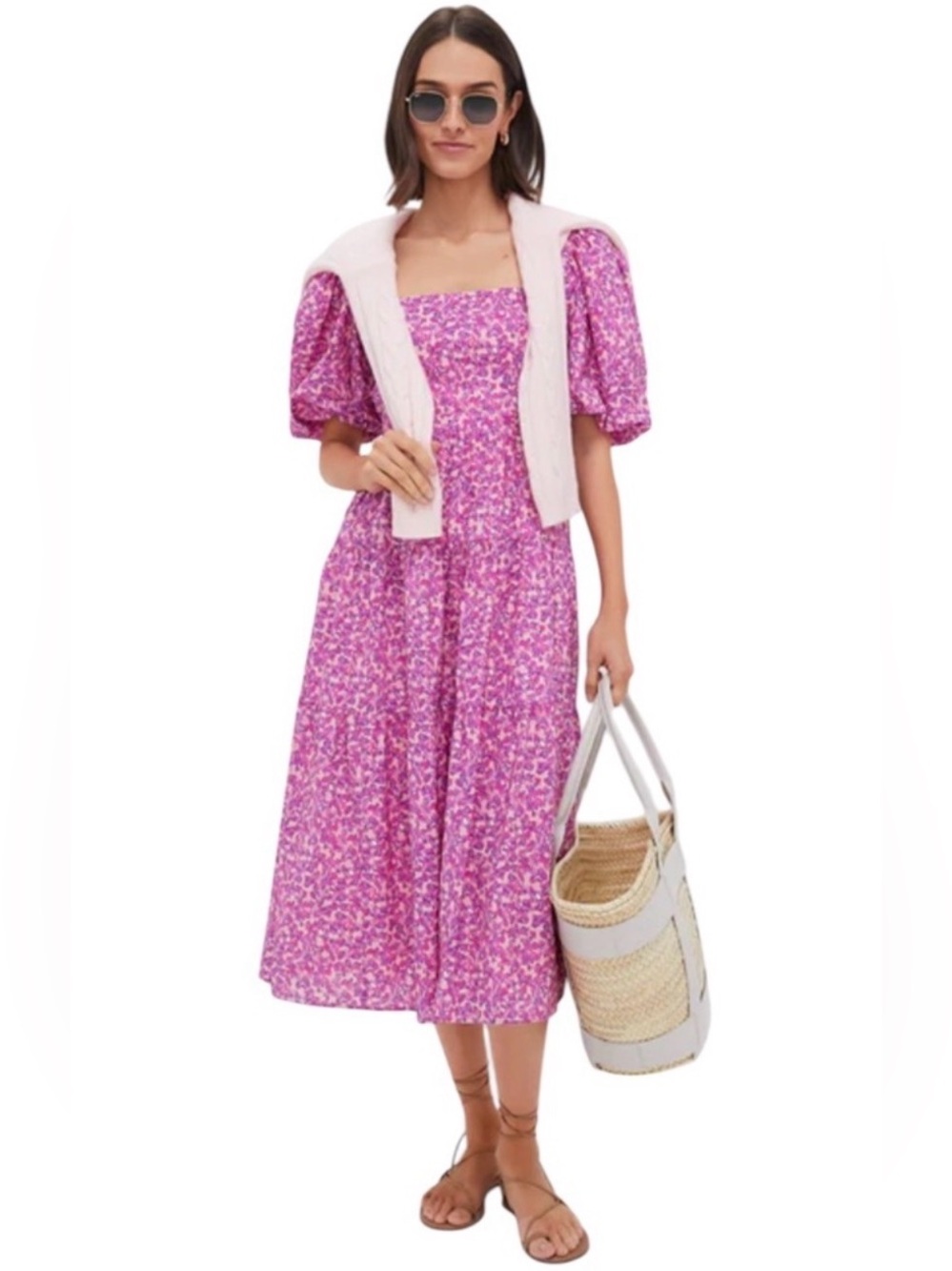 Tuckernuck Hyacinth House Multi Floral Estella Midi Dress NWT